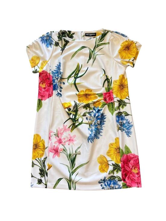 Karl Lagerfeld Dresses & Skirts - Karl Lagerfeld Paris Floral White Colorful Dress Knee Length Women's Size 20W